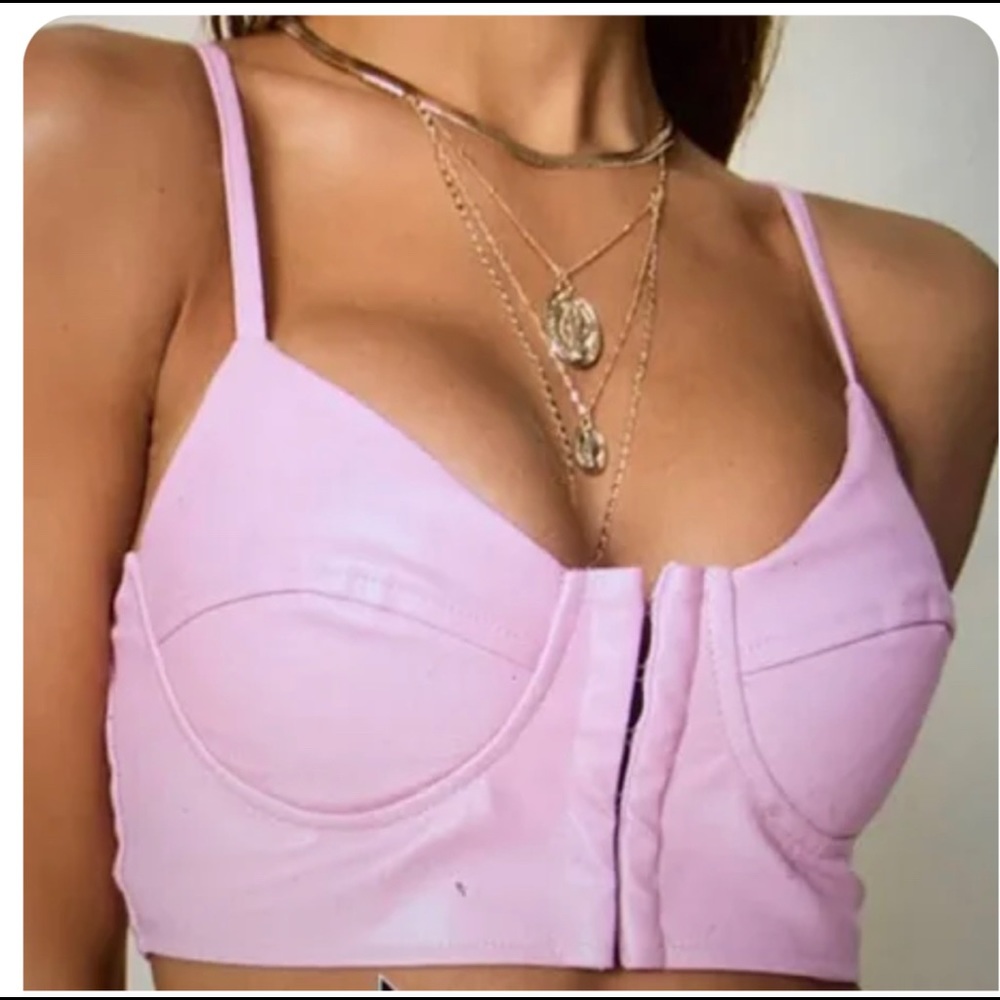 Super down Pink Cropped Top (Alluria Bustier Top)